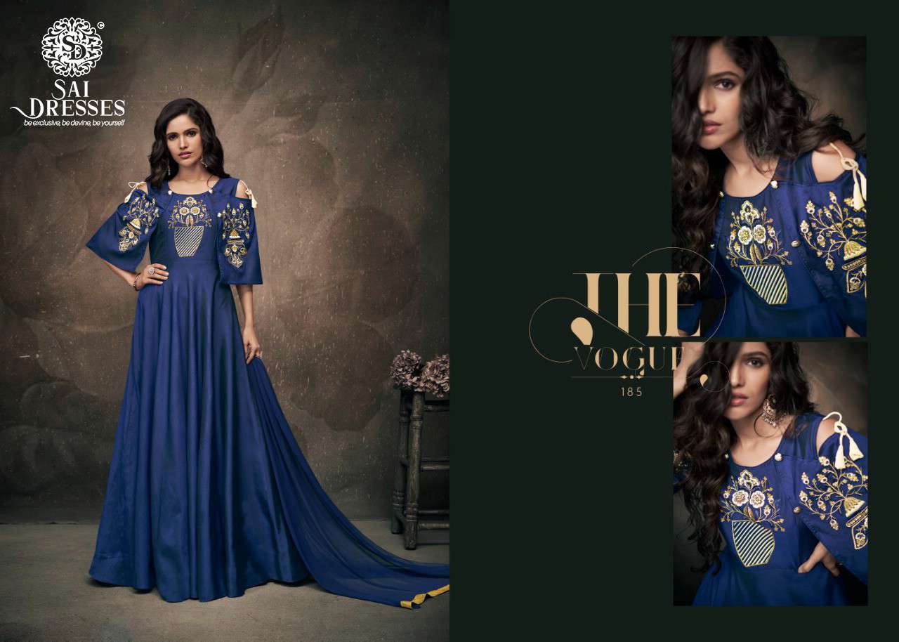 SAI DRESSES PRESENT NAVYA VOL 9 DESIGNER BEAUTIFUL SILK WITH HEAVY EMBROIDERY INNER STITCHED GOWNS IN WHOLESALE RATE IN SURAT