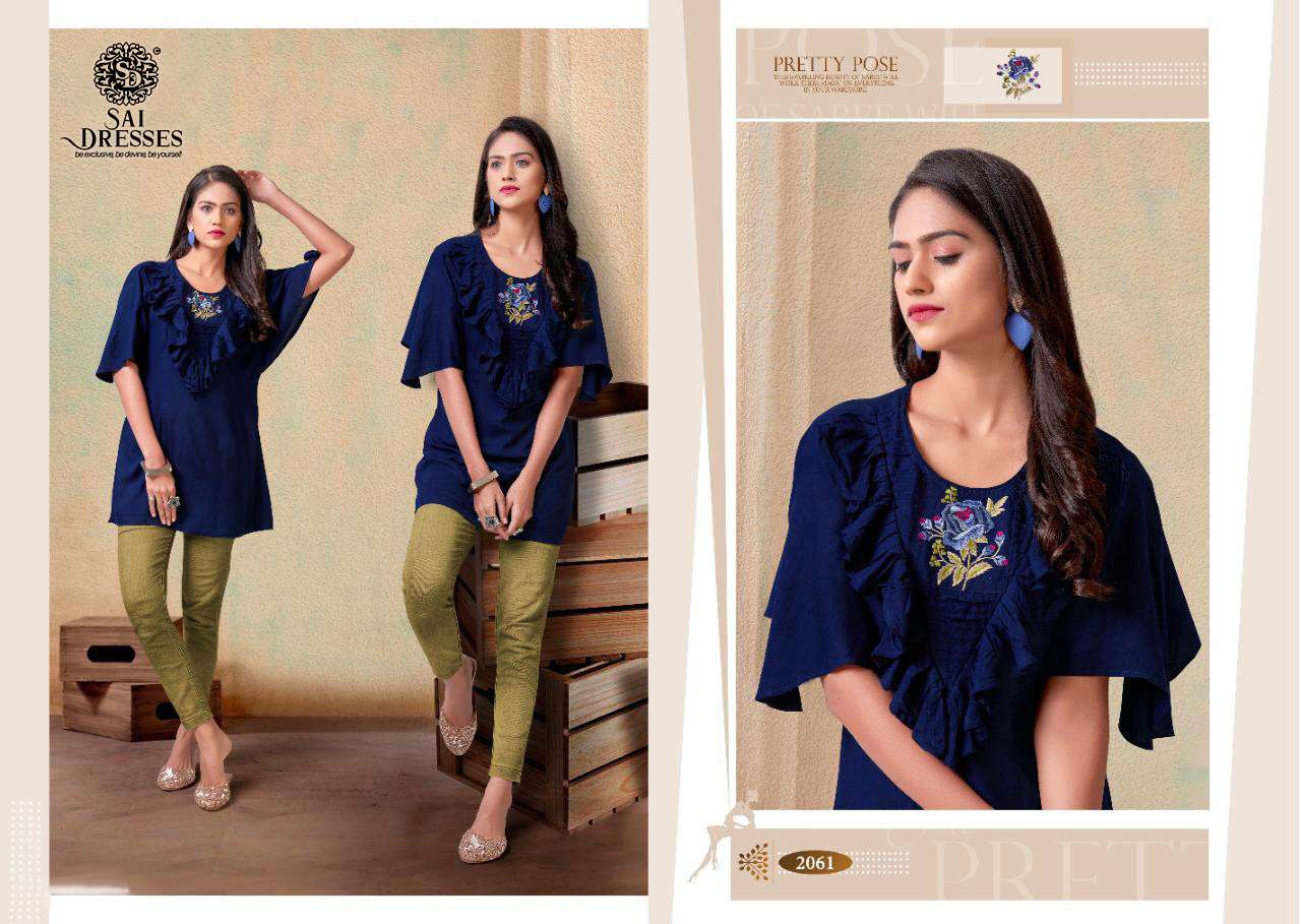 SAI DRESSES PRESENT NORA VOL 2 FANCY RAYON SHORT TOPS IN WHOLESALE RATE IN SURAT