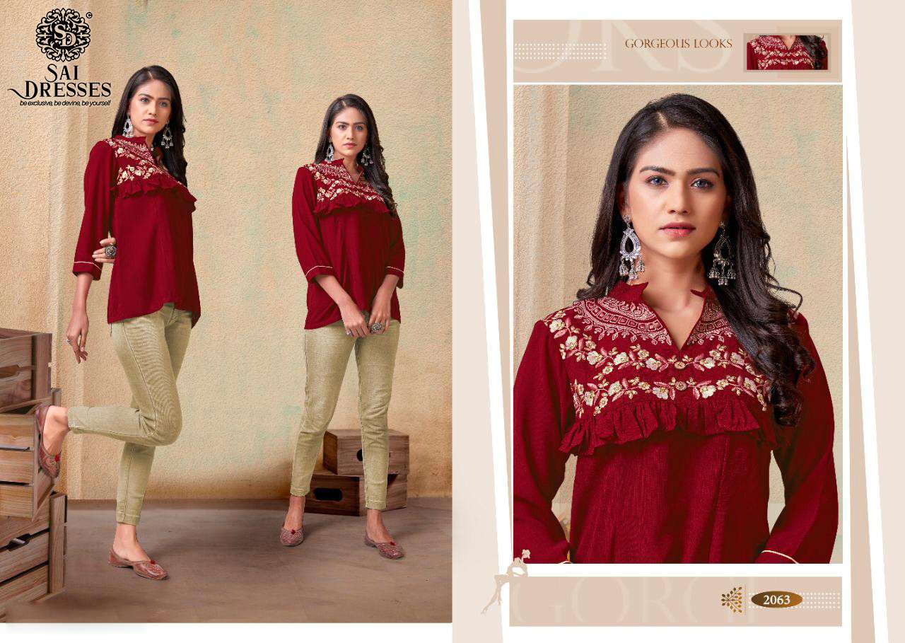 SAI DRESSES PRESENT NORA VOL 2 FANCY RAYON SHORT TOPS IN WHOLESALE RATE IN SURAT