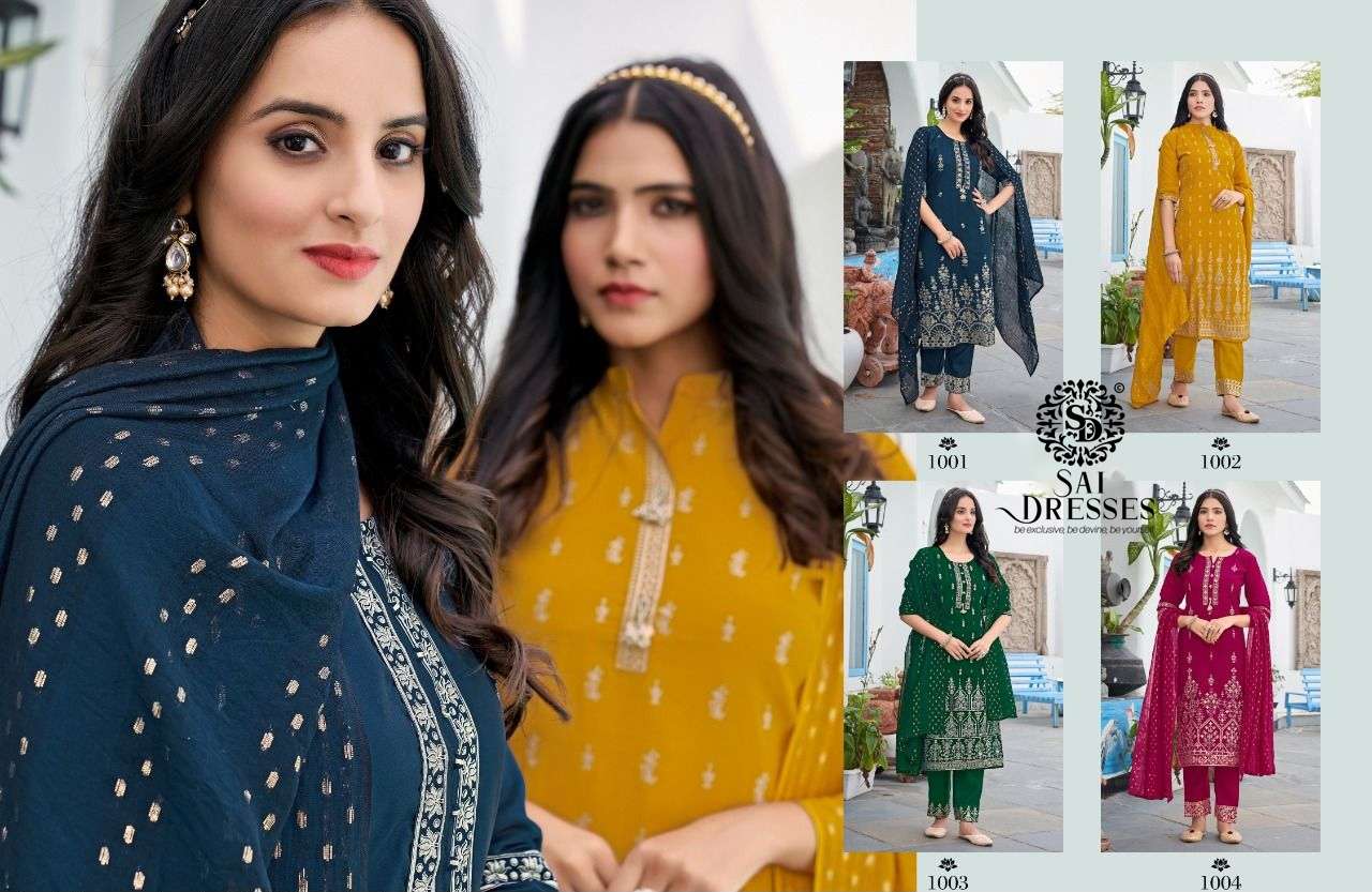 SAI DRESSES PRESENT PERONA READY TO WEAR PANT STYLE DESIGNER 3 PIECE CONCEPT IN WHOLESALE RATE IN SURAT 