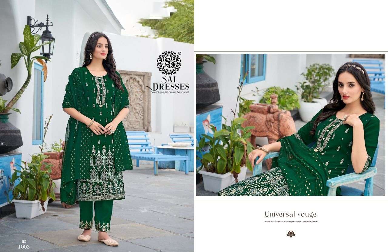 SAI DRESSES PRESENT PERONA READY TO WEAR PANT STYLE DESIGNER 3 PIECE CONCEPT IN WHOLESALE RATE IN SURAT 