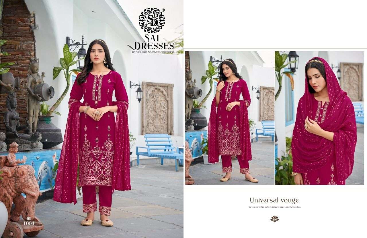 SAI DRESSES PRESENT PERONA READY TO WEAR PANT STYLE DESIGNER 3 PIECE CONCEPT IN WHOLESALE RATE IN SURAT 
