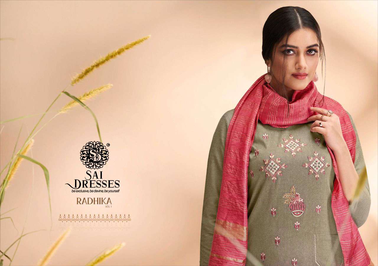 SAI DRESSES PRESENT RADHIKA VOL 1 READY TO WEAR PANT STYLE DESIGNER SUITS IN WHOLESALE RATE IN SURAT 