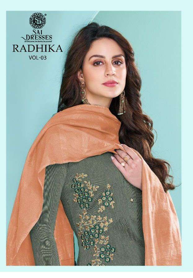 SAI DRESSES PRESENT RADHIKA VOL 3 READY TO WEAR PANT STYLE DESIGNER SUITS IN WHOLESALE RATE IN SURAT
