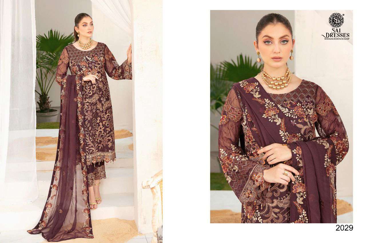 SAI DRESSES PRESENT RANGOON VOL 4 GEORGETTE SEMI STITCHED PAKISTANI DESIGNER SUITS IN WHOLESALE RATE IN SURAT