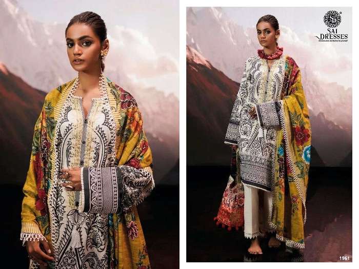 SAI DRESSES PRESENT SANA SAFINAZ MAHEY-22 PURE COTTON PAKISTANI DESIGNER SUITS IN WHOLESALE RATE IN SURAT