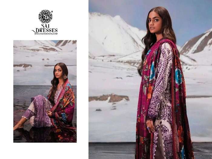 SAI DRESSES PRESENT SANA SAFINAZ MAHEY-22 PURE COTTON PAKISTANI DESIGNER SUITS IN WHOLESALE RATE IN SURAT