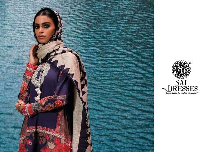 SAI DRESSES PRESENT SANA SAFINAZ MAHEY-22 PURE COTTON PAKISTANI DESIGNER SUITS IN WHOLESALE RATE IN SURAT