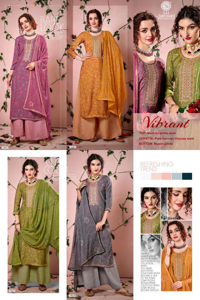 SAI DRESSES PRESENT VIBRANT MUSLIN PRINT WITH CODING WORK PLAZO STYLE DESIGNER SUITS IN WHOLESALE RATE IN SURAT