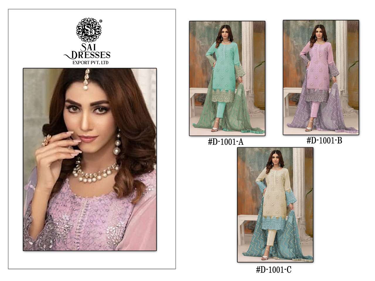 SAI DRESSES PRESENT ZAARA GEORGETTE EMBROIDERED SEMI STITCHED PAKISTANI DESIGNER SUITS IN WHOLESALE RATE IN SURAT 