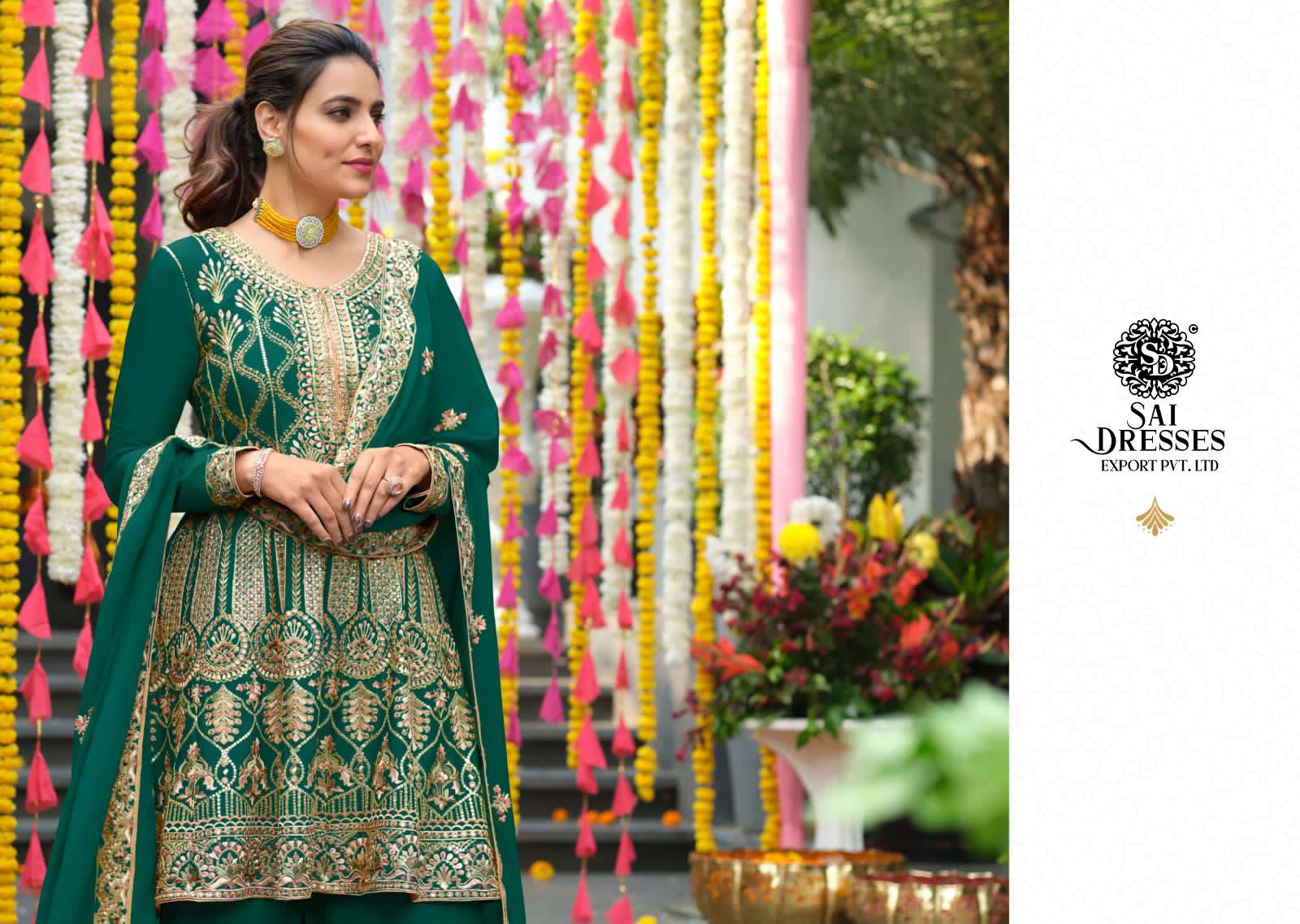 SAI DRESSES PRESENT ANAMIKA READYMADE SHARARA STYLE WEDDING WEAR DESIGNER SUITS IN WHOLESALE RATE IN SURAT
