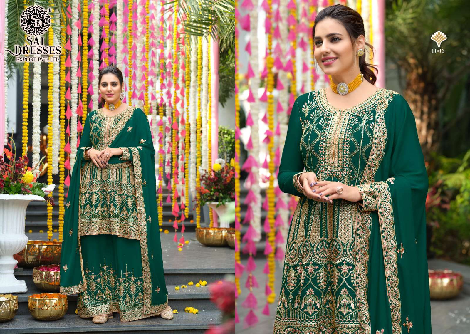 SAI DRESSES PRESENT ANAMIKA READYMADE SHARARA STYLE WEDDING WEAR DESIGNER SUITS IN WHOLESALE RATE IN SURAT