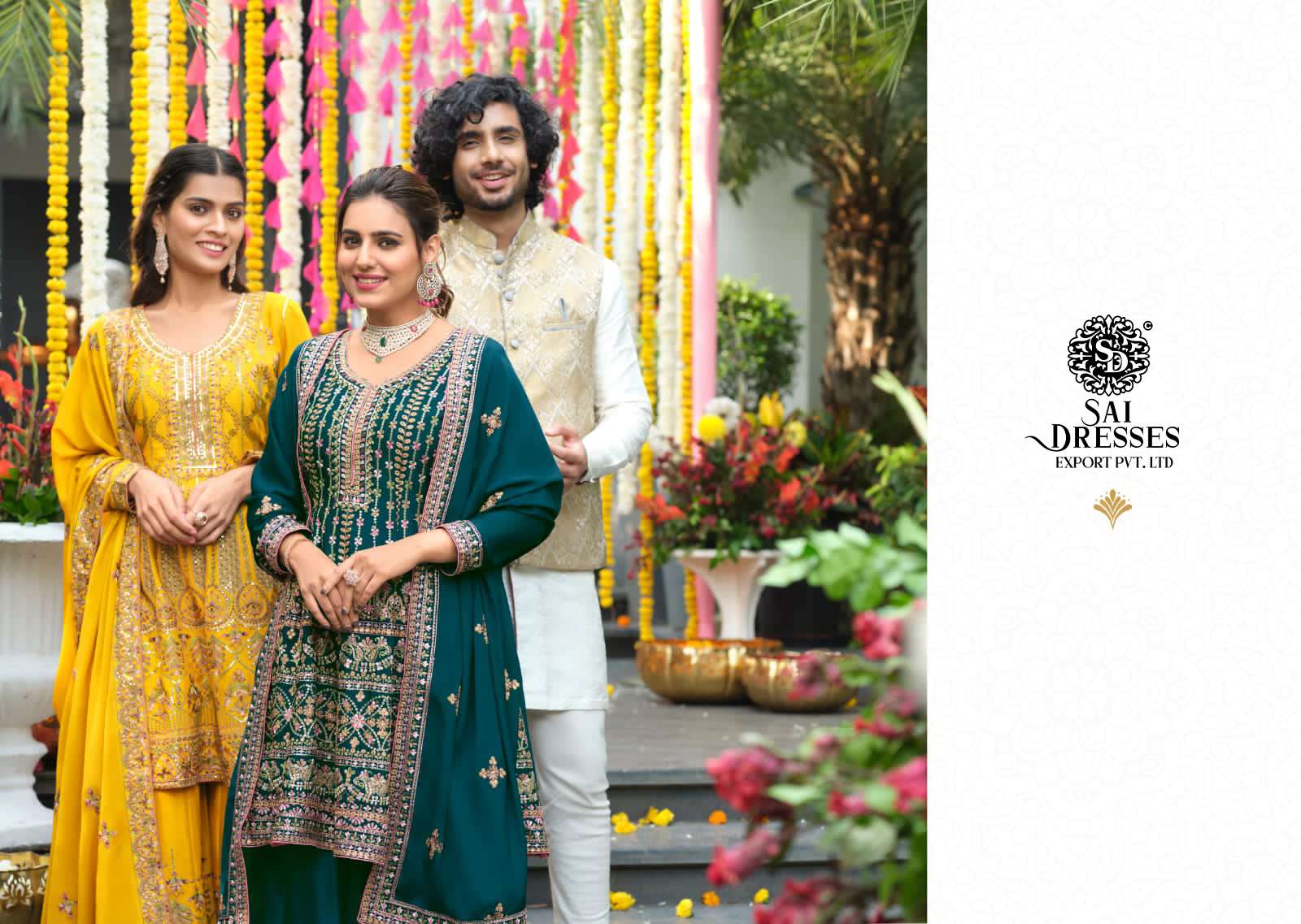 SAI DRESSES PRESENT ANAMIKA READYMADE SHARARA STYLE WEDDING WEAR DESIGNER SUITS IN WHOLESALE RATE IN SURAT