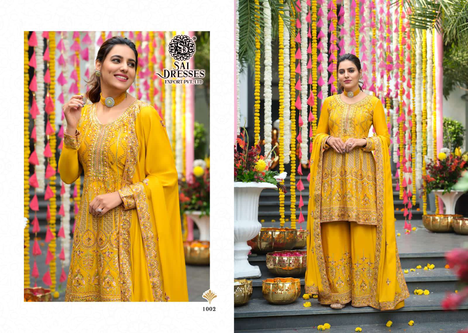 SAI DRESSES PRESENT ANAMIKA READYMADE SHARARA STYLE WEDDING WEAR DESIGNER SUITS IN WHOLESALE RATE IN SURAT