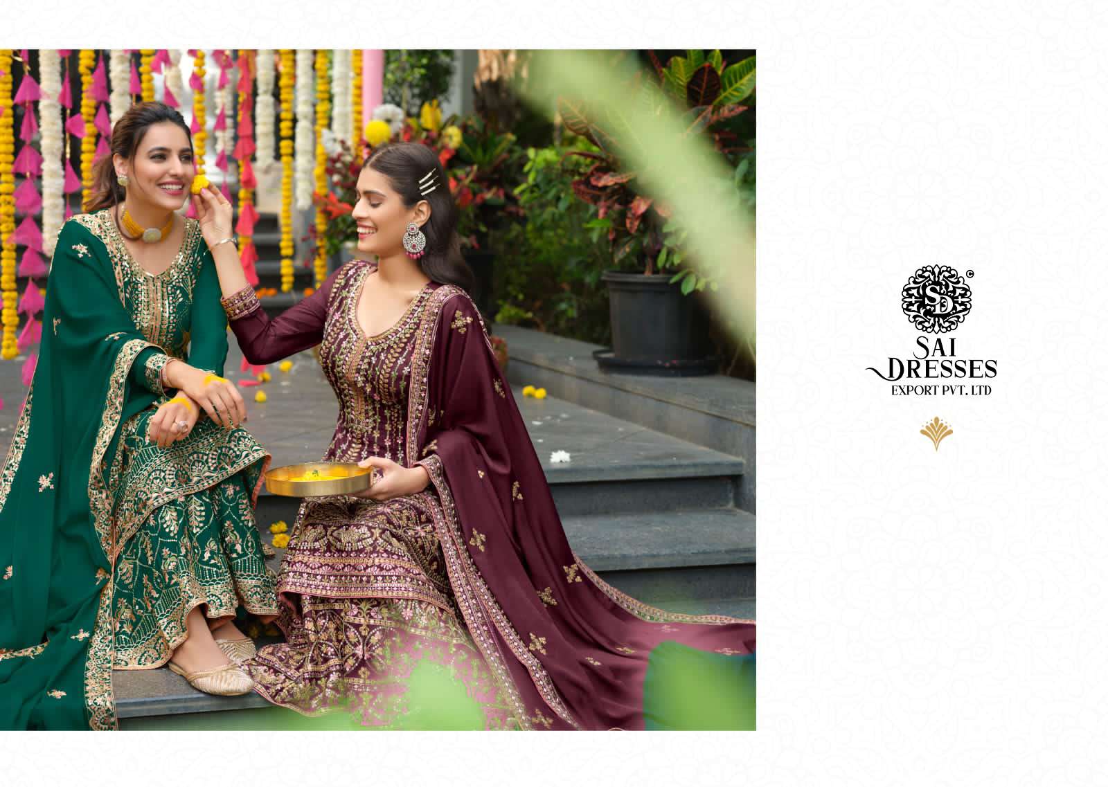 SAI DRESSES PRESENT ANAMIKA READYMADE SHARARA STYLE WEDDING WEAR DESIGNER SUITS IN WHOLESALE RATE IN SURAT