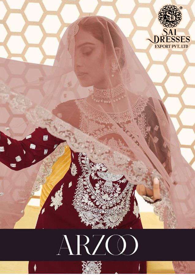 SAI DRESSES PRESENT ARZOO SEMI STITCHED FESTIVE WEAR SHARARA STYLE DESIGNER CONCEPT IN WHOLESALE RATE IN SURAT 