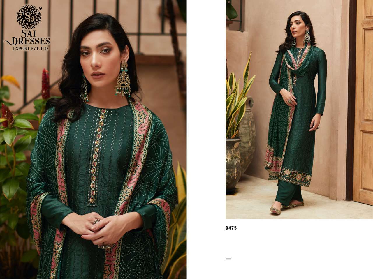 SAI DRESSES PRESENT BANDHEJ FESTIVE WEAR PREMIUM DREAM SILK DESIGNER SALWAR SUITS IN WHOLESALE RATE IN SURAT 