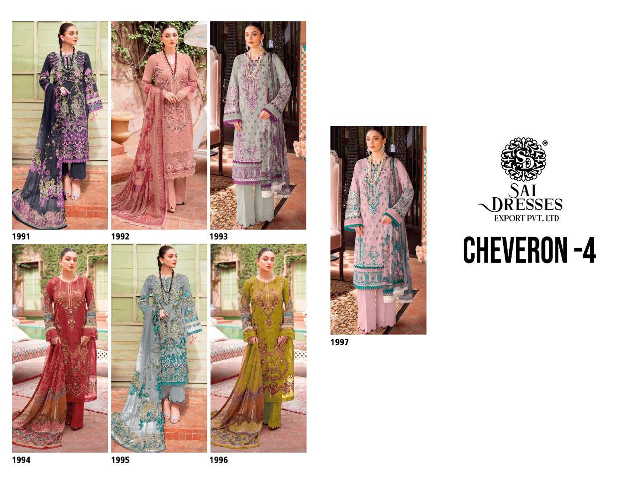 SAI DRESSES PRESENT CHEVERON VOL 4 PURE COTTON PAKISTANI DESIGNER SUITS IN WHOLESALE RATE IN SURAT