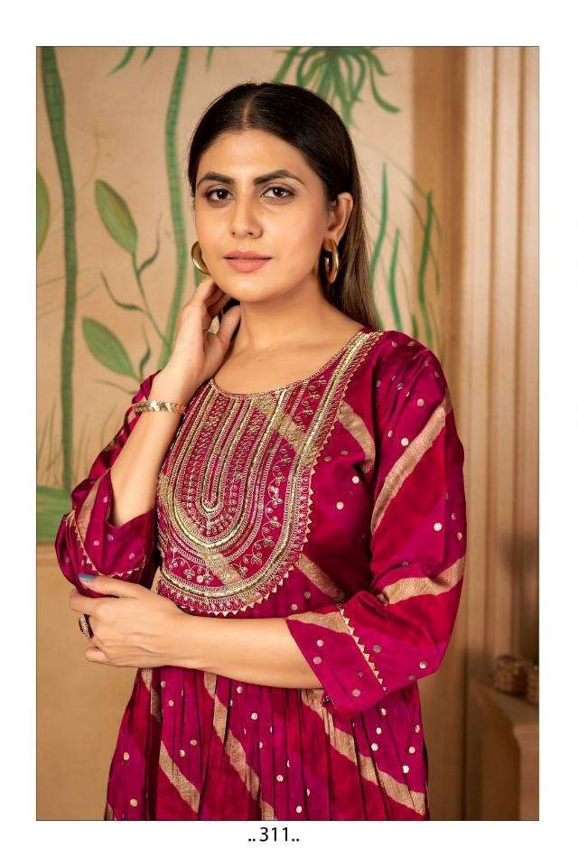 SAI DRESSES PRESENT D.NO 311 READY TO WEAR NAIRA CUT KURTI COMBO COLLECTION IN WHOLESALE RATE IN SURAT