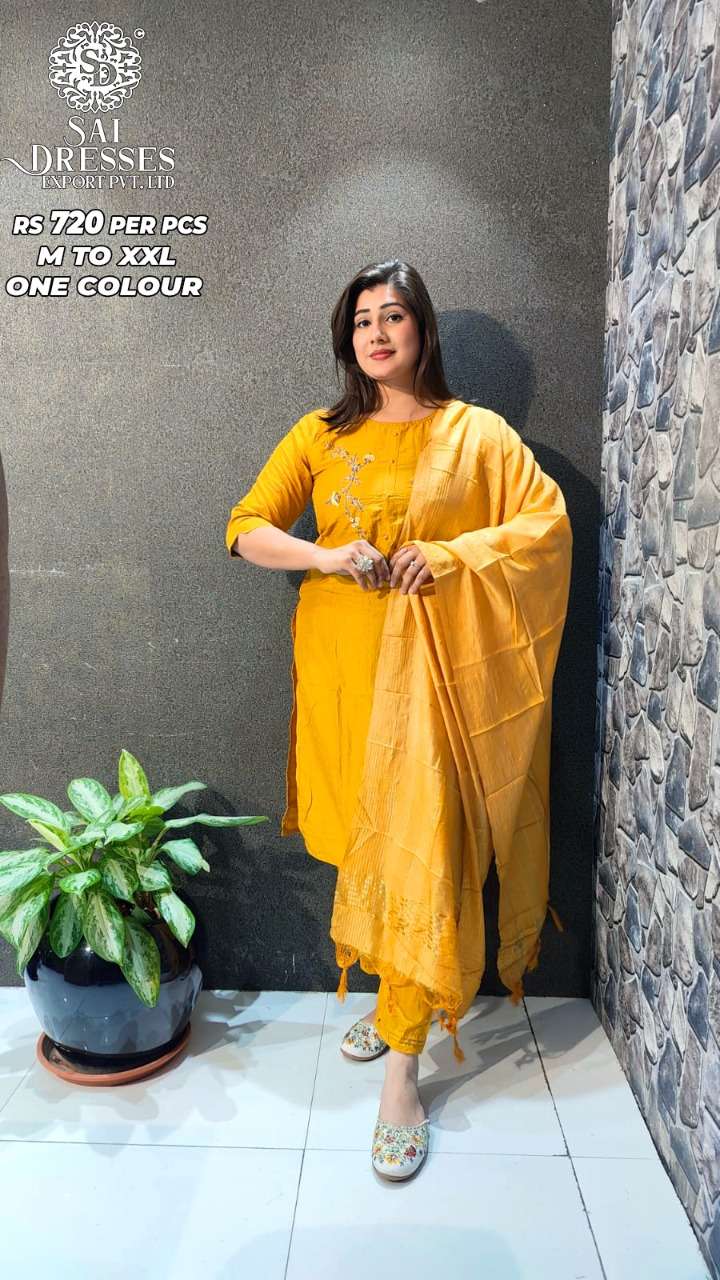 SAI DRESSES PRESENT D.NO B 203 READY TO WEAR FANCY DESIGNER COMBO DRESS IN WHOLESALE RATE IN SURAT