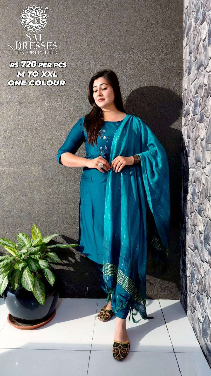 SAI DRESSES PRESENT D.NO B 206 READY TO WEAR FANCY DESIGNER COMBO DRESS IN WHOLESALE RATE IN SURAT