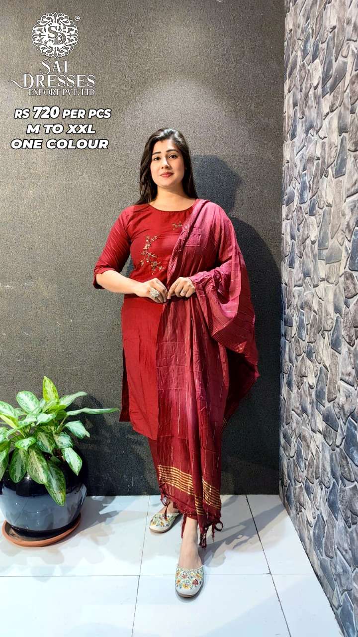 SAI DRESSES PRESENT D.NO B 208 READY TO WEAR FANCY DESIGNER COMBO DRESS IN WHOLESALE RATE IN SURAT