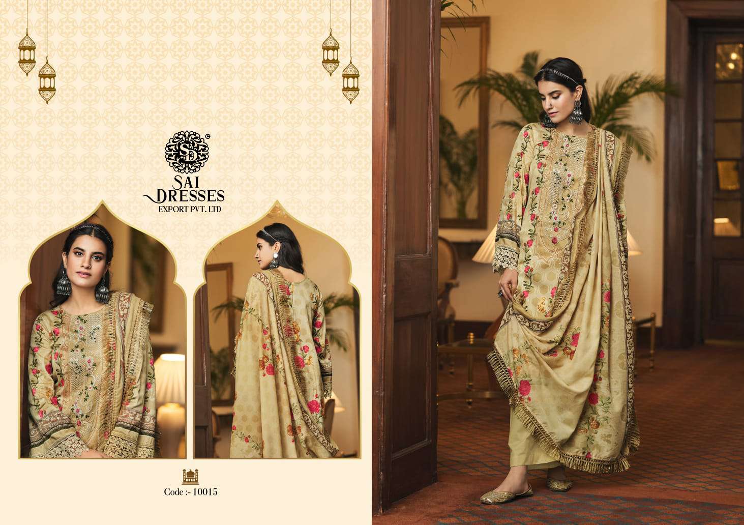 SAI DRESSES PRESENT ELAAN E ISHQ FESTIVE WEAR JAM SATIN EMBROIDERED FANCY DESIGNER PAKISTANI SUITS IN WHOLESALE RATE IN SURAT 