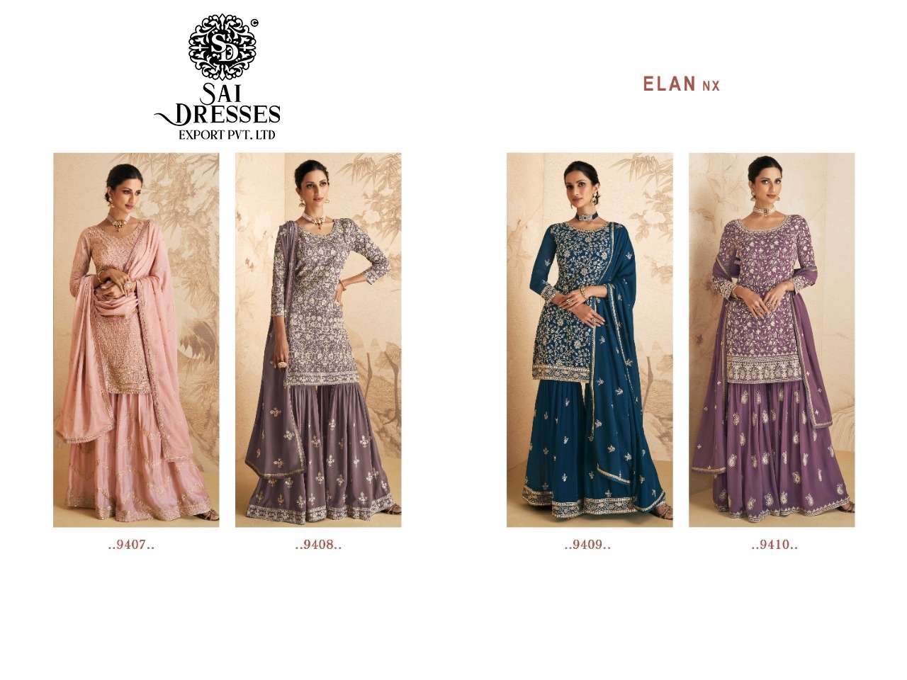 SAI DRESSES PRESENT ELAN NX READYMADE SHARARA STYLE WEDDING WEAR DESIGNER COLLECTION IN WHOLESALE RATE IN SURAT