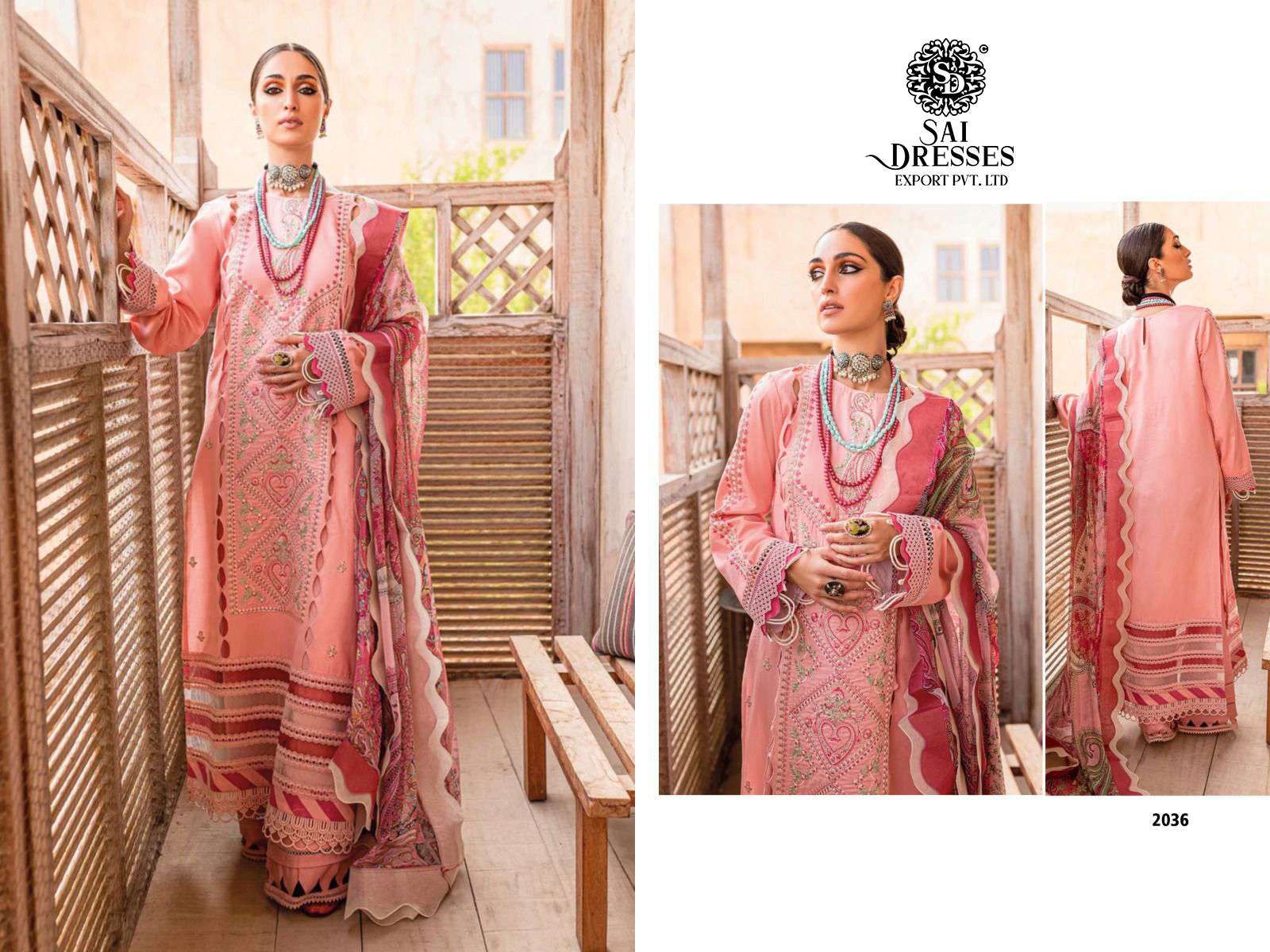 SAI DRESSES PRESENT FIRDOUS OMBRE EMBROIDERED PURE COTTON HEAVY PAKISTANI DESIGNER SUITS IN WHOLESALE RATE IN SURAT 