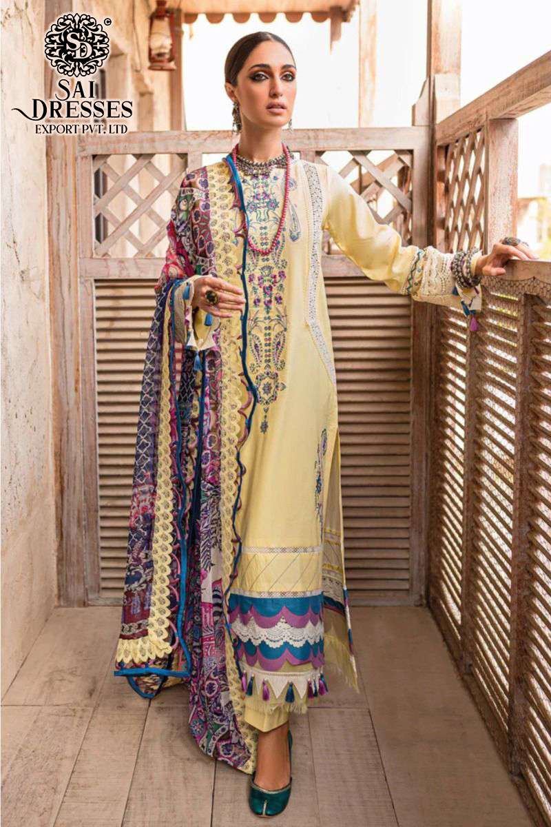 SAI DRESSES PRESENT FIRDOUS OMBRE EMBROIDERED PURE COTTON HEAVY PAKISTANI DESIGNER SUITS IN WHOLESALE RATE IN SURAT 