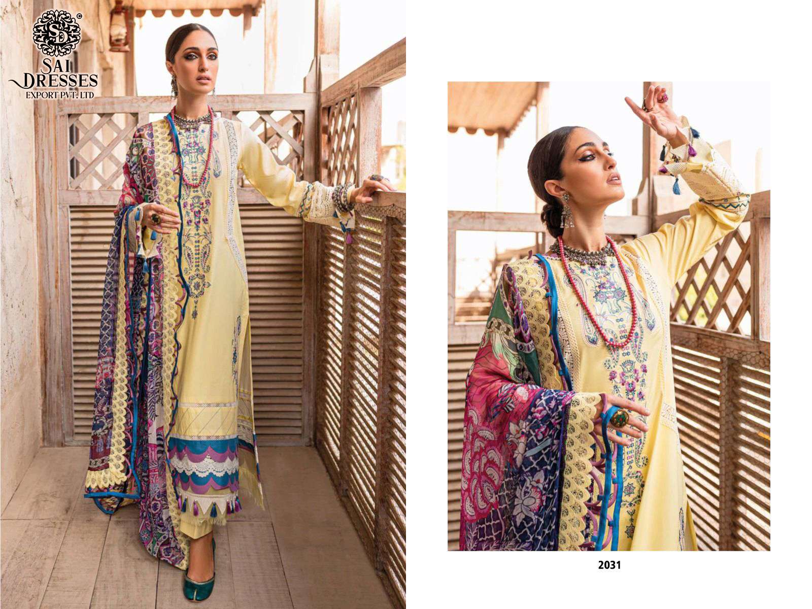 SAI DRESSES PRESENT FIRDOUS OMBRE EMBROIDERED PURE COTTON HEAVY PAKISTANI DESIGNER SUITS IN WHOLESALE RATE IN SURAT 
