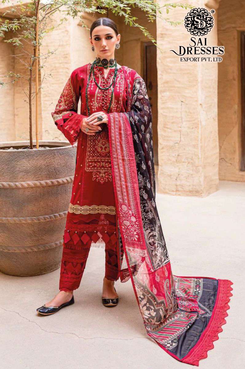 SAI DRESSES PRESENT FIRDOUS OMBRE EMBROIDERED PURE COTTON HEAVY PAKISTANI DESIGNER SUITS IN WHOLESALE RATE IN SURAT 