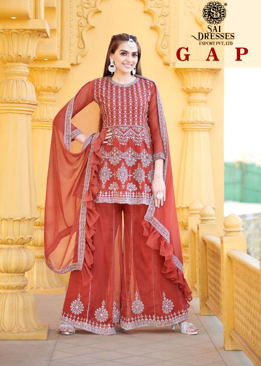 SAI DRESSES PRESENT GAP READYMADE EID WEAR DESIGNER COLLECTION IN WHOLESALE RATE IN SURAT