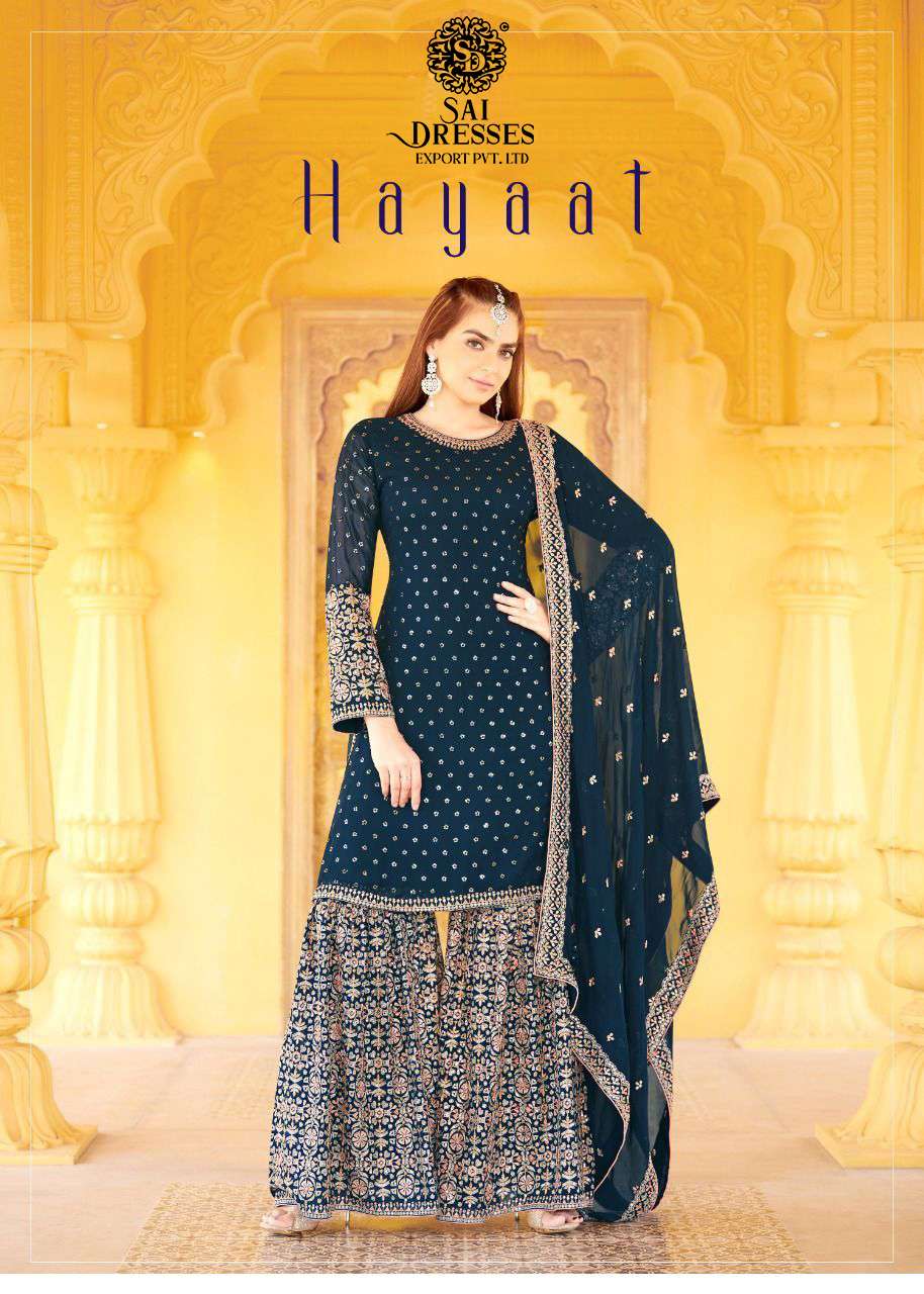 SAI DRESSES PRESENT HAYAAT READY MADE GARARA STYLE WEDDING COLLECTION IN WHOLESALE RATE IN SURAT 