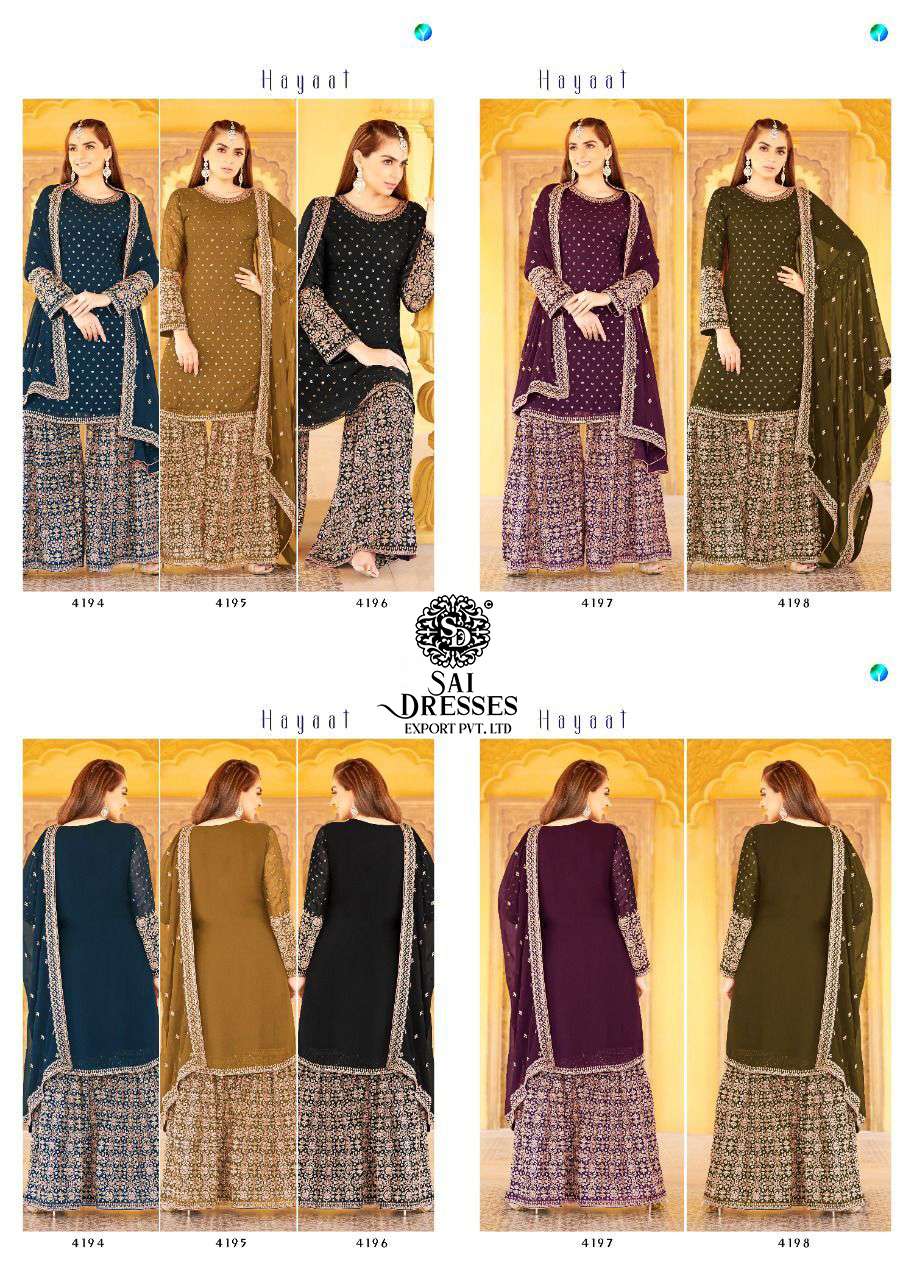 SAI DRESSES PRESENT HAYAAT READY MADE GARARA STYLE WEDDING COLLECTION IN WHOLESALE RATE IN SURAT 