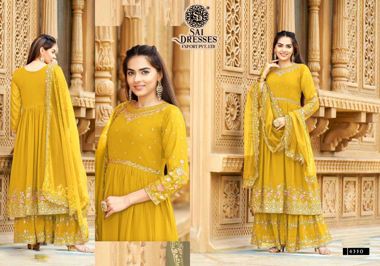 SAI DRESSES PRESENT JADE BLUE READY MADE LONG PEPLUM WITH GARARA STYLE DESIGNER SUITS IN WHOLESALE RATE IN SURAT