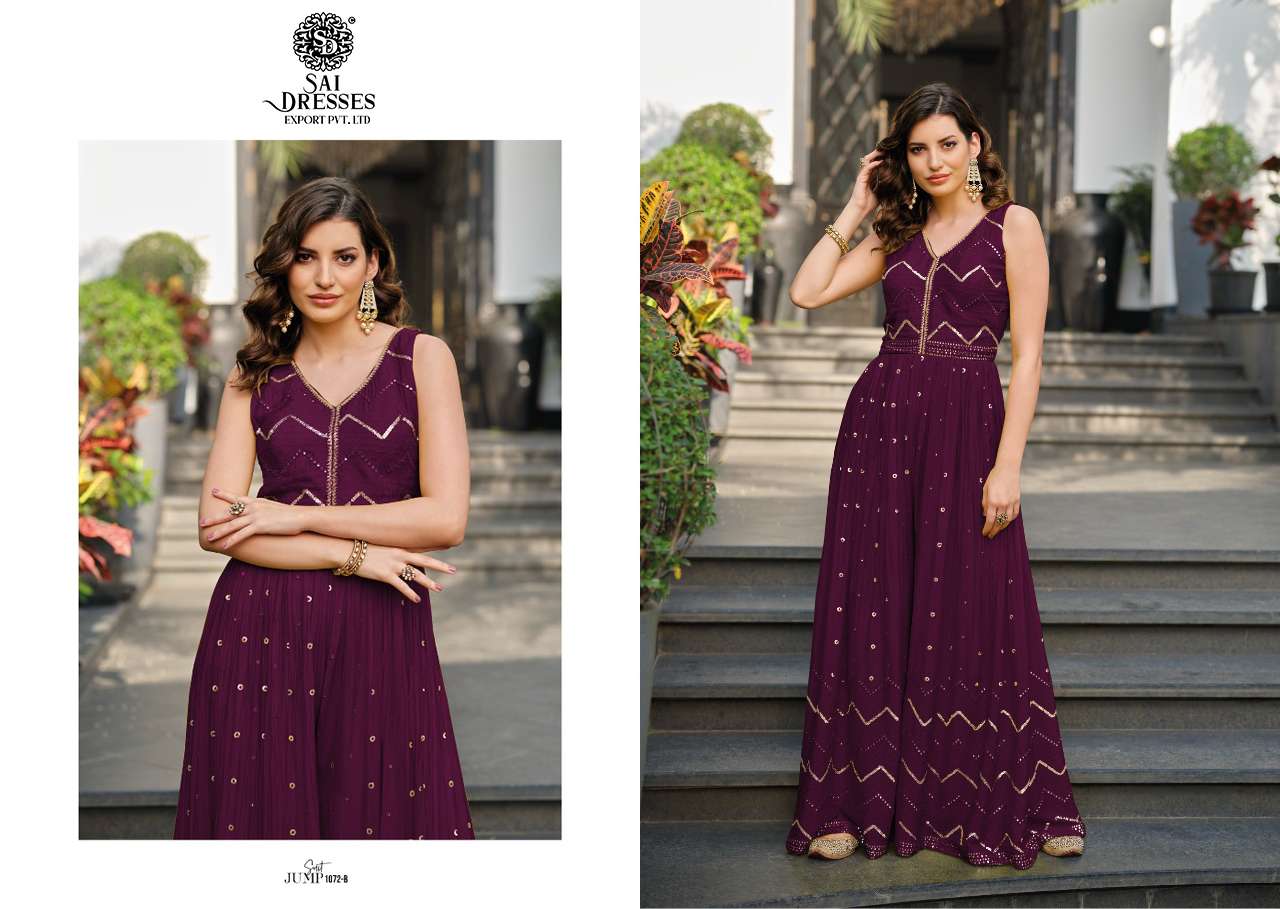 SAI DRESSES PRESENT JUMP SUIT READY TO WESTERN WEAR NEW STYLIST JUMPSUITS COLLECTION IN WHOLESALE RATE IN SURAT 