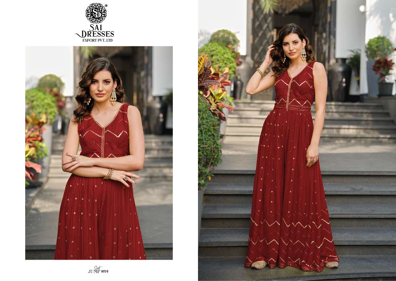 SAI DRESSES PRESENT JUMP SUIT READY TO WESTERN WEAR NEW STYLIST JUMPSUITS COLLECTION IN WHOLESALE RATE IN SURAT 