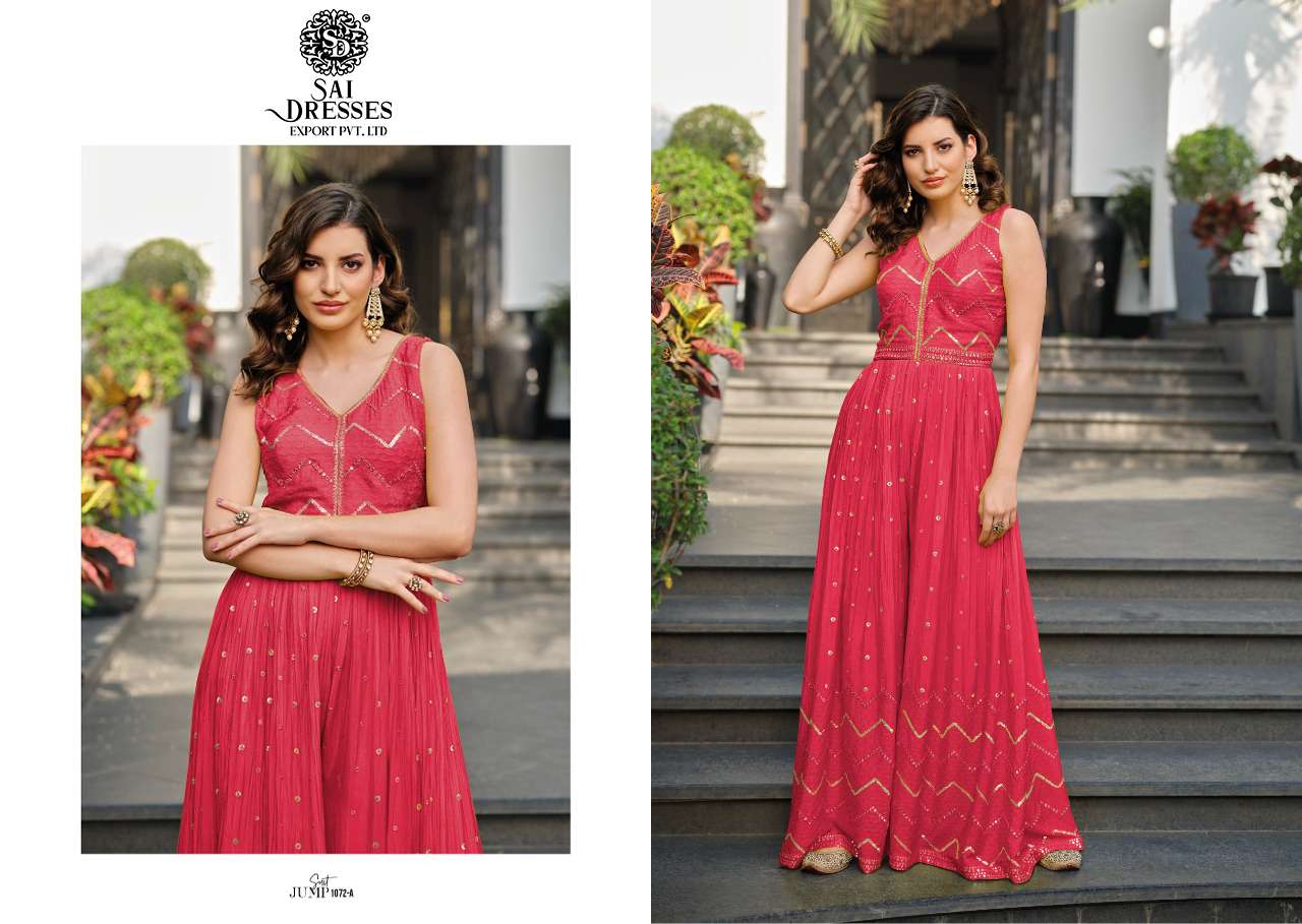 SAI DRESSES PRESENT JUMP SUIT READY TO WESTERN WEAR NEW STYLIST JUMPSUITS COLLECTION IN WHOLESALE RATE IN SURAT 