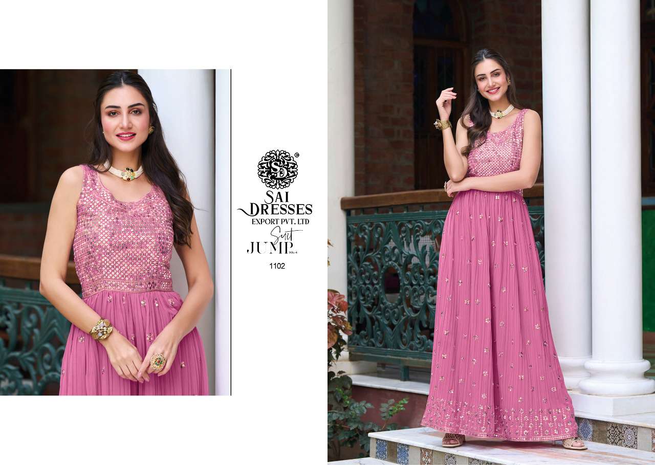SAI DRESSES PRESENT JUMP SUIT VOL 4 GEORGETTE EXCLUSIVE READY TO WESTERN WEAR JUMP SUIT COLLECTION IN WHOLESALE RATE IN SURAT