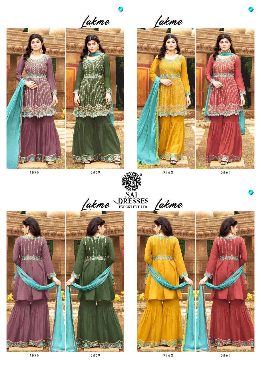 SAI DRESSES PRESENT LAKME HEAVY CHINON GARARA STYLE DESIGNER EID COLLECTION IN WHOLESALE RATE IN SURAT