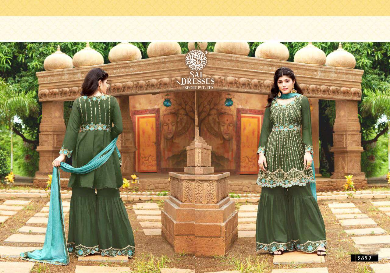 SAI DRESSES PRESENT LAKME HEAVY CHINON GARARA STYLE DESIGNER EID COLLECTION IN WHOLESALE RATE IN SURAT
