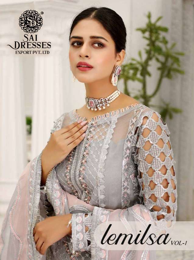 SAI DRESSES PRESENT LEMILSA VOL 1 SEMI STITCHED DESIGNER PAKISTANI SUITS IN WHOLESALE RATE IN SURAT