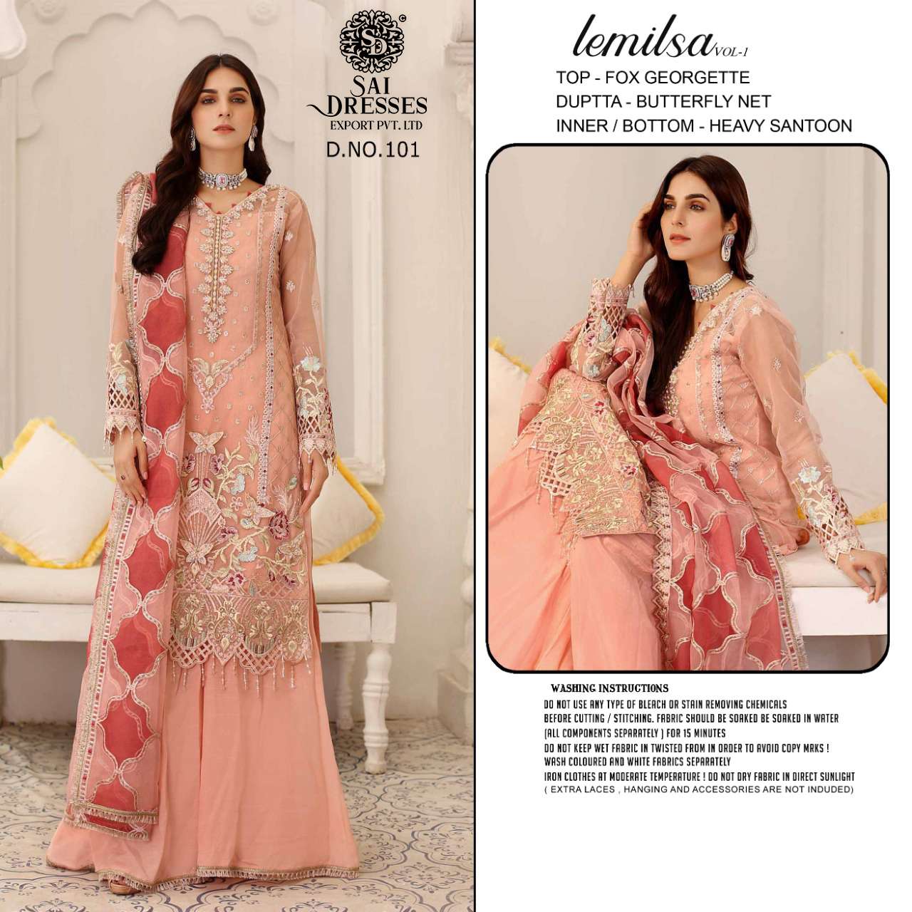 SAI DRESSES PRESENT LEMILSA VOL 1 SEMI STITCHED DESIGNER PAKISTANI SUITS IN WHOLESALE RATE IN SURAT