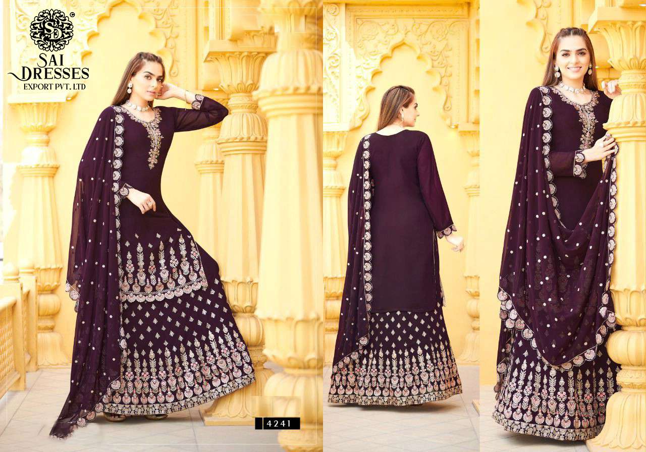 SAI DRESSES PRESENT MADAM WEDDING WEAR DESIGNER SUITS IN WHOLESALE RATE IN SURAT