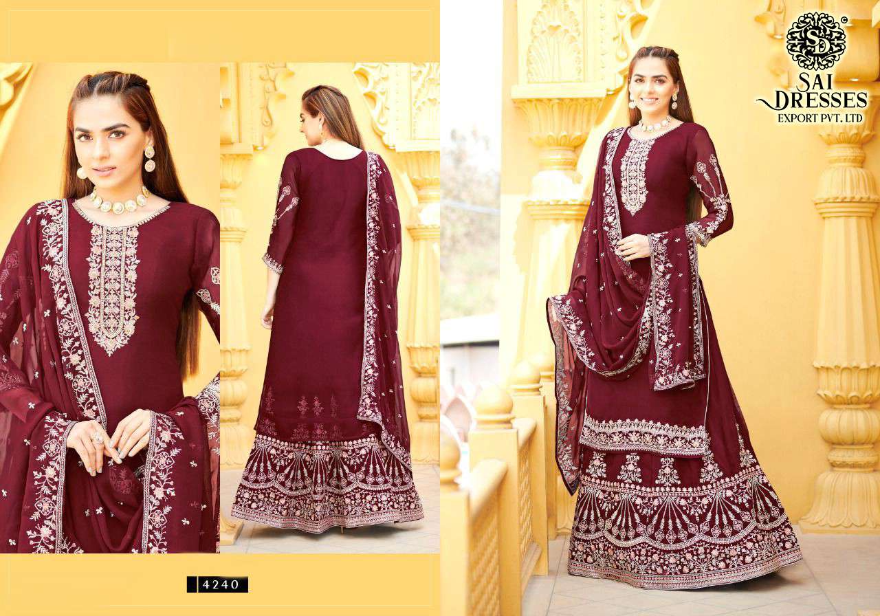 SAI DRESSES PRESENT MADAM WEDDING WEAR DESIGNER SUITS IN WHOLESALE RATE IN SURAT