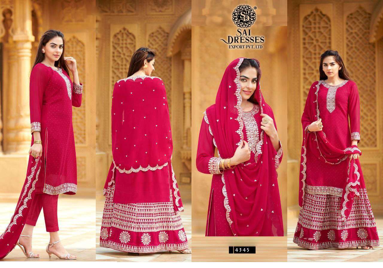 SAI DRESSES PRESENT MANGO WEDDING WEAR DESIGNER SUITS IN WHOLESALE RATE IN SURAT 