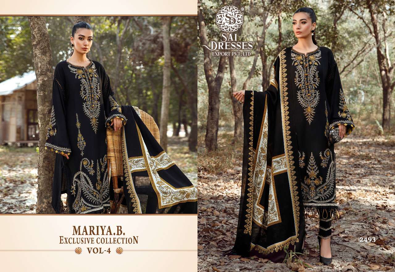 SAI DRESSES PRESENT MARIYA B EXCLUSIVE COLLECTION VOL 4 KASMIRI SELF EMBROIDERED PAKISTANI DESIGNER SUITS IN WHOLESALE RATE IN SURAT