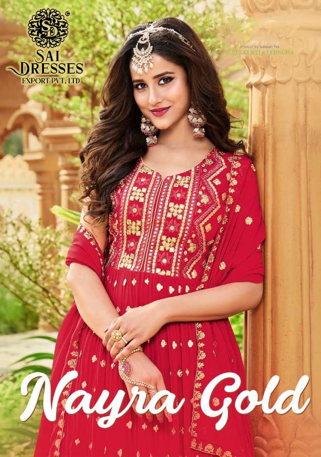 SAI DRESSES PRESENT NAYRA GOLD READYMADE NAIRA CUT STYLE DESIGNER COLLECTION IN WHOLESALE RATE IN SURAT