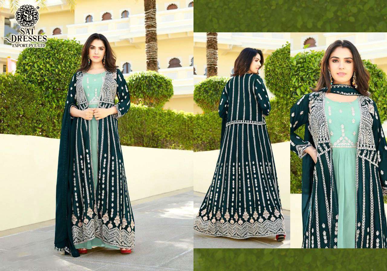 SAI DRESSES PRESENT NICE READYMADE PARTY WEAR SUITS WITH DESIGNER JACKET IN WHOLESALE RATE IN SURAT 